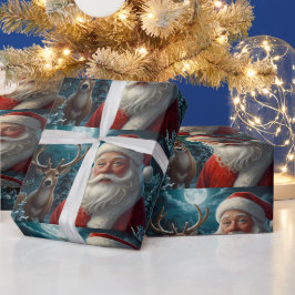 雪だるまお洒落クリスマスアートワーク ラッピングペーパー