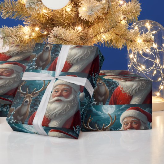 雪だるまお洒落クリスマスアートワーク ラッピングペーパー (クリスマス)