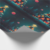 雪だるまお洒落クリスマスアートワーク ラッピングペーパー (角)