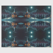 雪だるまお洒落クリスマスアートワーク ラッピングペーパー (フラット)