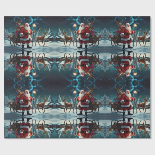雪だるまお洒落クリスマスアートワーク ラッピングペーパー (フラット)