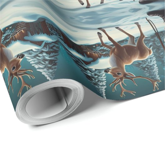 雪だるまお洒落クリスマスアートワーク ラッピングペーパー (ロールコーナー)