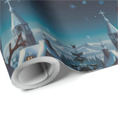 雪だるまお洒落クリスマスアートワーク ラッピングペーパー (ロールコーナー)