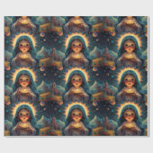 雪だるまお洒落クリスマスアートワーク ラッピングペーパー (フラット)