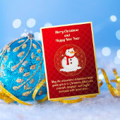 雪だるまお洒落クリスマスフォイルカード 箔シーズンカード