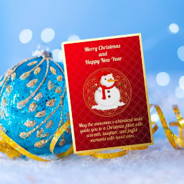 雪だるまお洒落クリスマスフォイルカード 箔シーズンカード