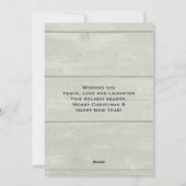 雪だるまお洒落冬のシーンのクリスマス シーズンカード (裏面)