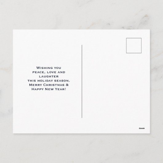 雪だるまお洒落冬のシーンのクリスマス シーズンポストカード (裏面)