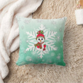 雪だるまお洒落&スノーフレークホリデーデコール クッション (ブランケット)