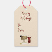 雪だるまお洒落（鳥）ショウジョウコウカンチョウスレイスノーツリー ギフトタグ (裏面)