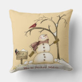 雪だるまお洒落(鳥)ショウジョウコウカンチョウスレイスノーツリー クッション (裏面)