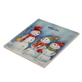 雪だるまお祝いテンプレート タイル (側面)