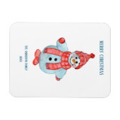 雪だるまからのクリスマスグリーティングカード マグネット (横)