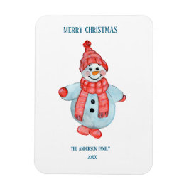 雪だるまからのクリスマスグリーティングカード マグネット