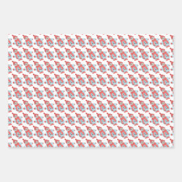 雪だるまからのクリスマスグリーティングカード ラッピングペーパーシート