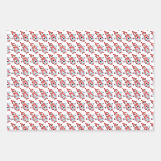 雪だるまからのクリスマスグリーティングカード ラッピングペーパーシート (正面)