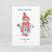 雪だるまからのクリスマスグリーティングカード 招待状 (スタンド正面)