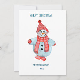 雪だるまからのクリスマスグリーティングカード 招待状
