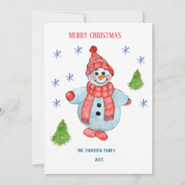 雪だるまからのクリスマスグリーティングカード 招待状