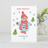 雪だるまからのクリスマスグリーティングカード 招待状 (スタンド正面)