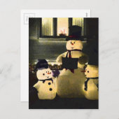 雪だるまからの幸せな休日 シーズンポストカード (正面/裏面)