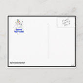 雪だるまから新年祝を迎える シーズンポストカード (裏面)