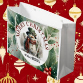 雪だるまかわいいクリスマスウィッシュ紙プレート ラージペーパーバッグ