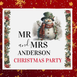 雪だるまかわいい水の色クリスマスの願い ビールラベル