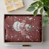 雪だるまかわいい水の色メリークリスマスタイポグラフィ 薄葉紙 (ギフト)