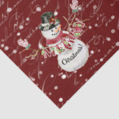 雪だるまかわいい水の色メリークリスマスタイポグラフィ 薄葉紙 (詳細)