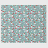 雪だるまかわいい男女兼用キッズ名パーソナライズされた ラッピングペーパー (フラット)