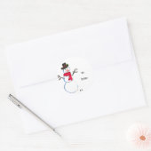 雪だるまかわいい顔キッズチルドレン冬雪だるま ラウンドシール (封筒)