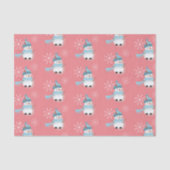 雪だるまかわいらしスノーフレークパターンバラティッシュペーパー 薄葉紙 (正面)