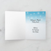 雪だるまがクリスマスツリーに星を付ける カード (内部)