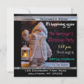 雪だるまがクリスマスナイトであなたを探している 招待状 (正面)