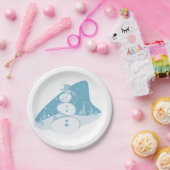 雪だるまがトップハットを着ている ペーパープレート (パーティー)