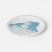 雪だるまがトップハットを着ている ペーパープレート (アングル)