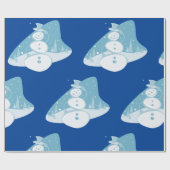 雪だるまがトップハットを着ている ラッピングペーパー (フラット)