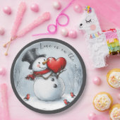 雪だるまがビッグハートに恋をする ペーパープレート (パーティー)