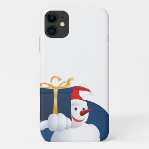 雪だるまがプレゼントを渡す… iPhone 11 ケース