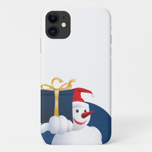 雪だるまがプレゼントを渡す… Case-Mate iPhoneケース (裏面)