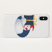 雪だるまがプレゼントを渡す… Case-Mate iPhoneケース (裏面(横))