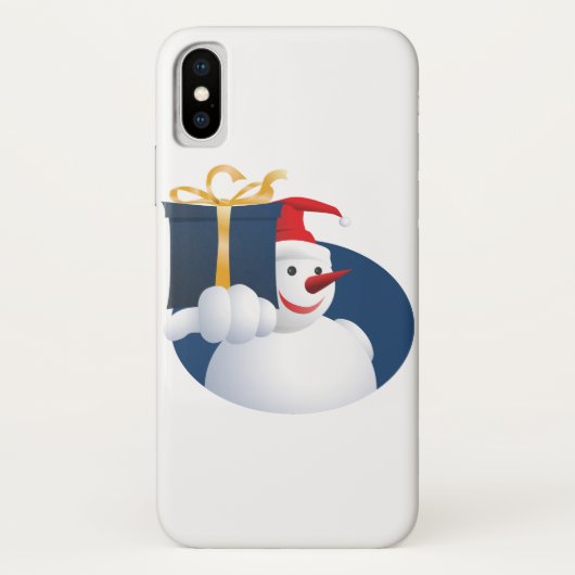 雪だるまがプレゼントを渡す… Case-Mate iPhoneケース (裏面)