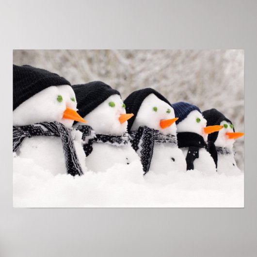 雪だるまが一列に並ぶ ポスター (正面)