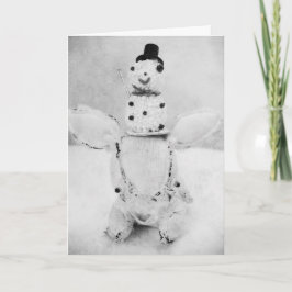 雪だるまが付いているクリスマスの休日の挨拶状 シーズンカード
