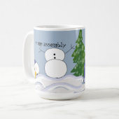 雪だるまが助けを必要としている面白いデザイン コーヒーマグカップ (正面左)