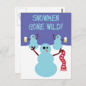 雪だるまが狂った! ポストカード (正面/裏面)