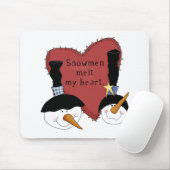 雪だるまが私のハートTシャツとギフトを溶かす マウスパッド (マウス)