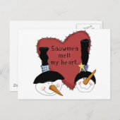 雪だるまが私の心を溶かす Tシャツとギフト ポストカード (正面/裏面)