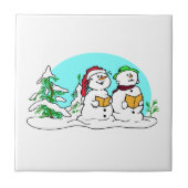 雪だるまが聖降誕祭の歌を歌う タイル (正面)